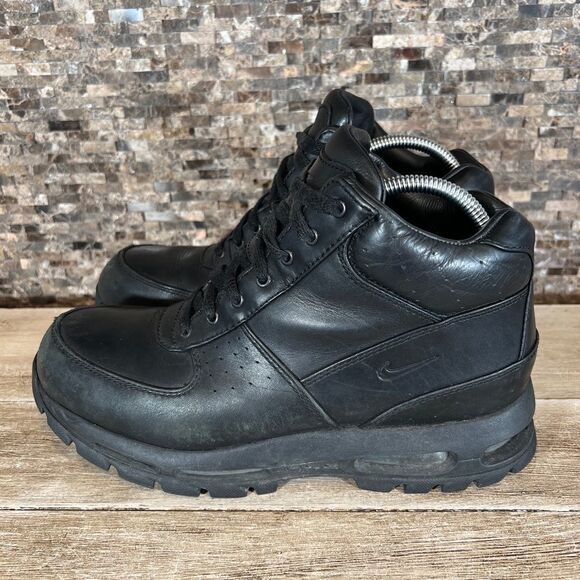 Nike Air Max Goadome ACG  Sneaker Triple Black Leather Boots (865031-009) Sz 10 - Picture 4 of 8
